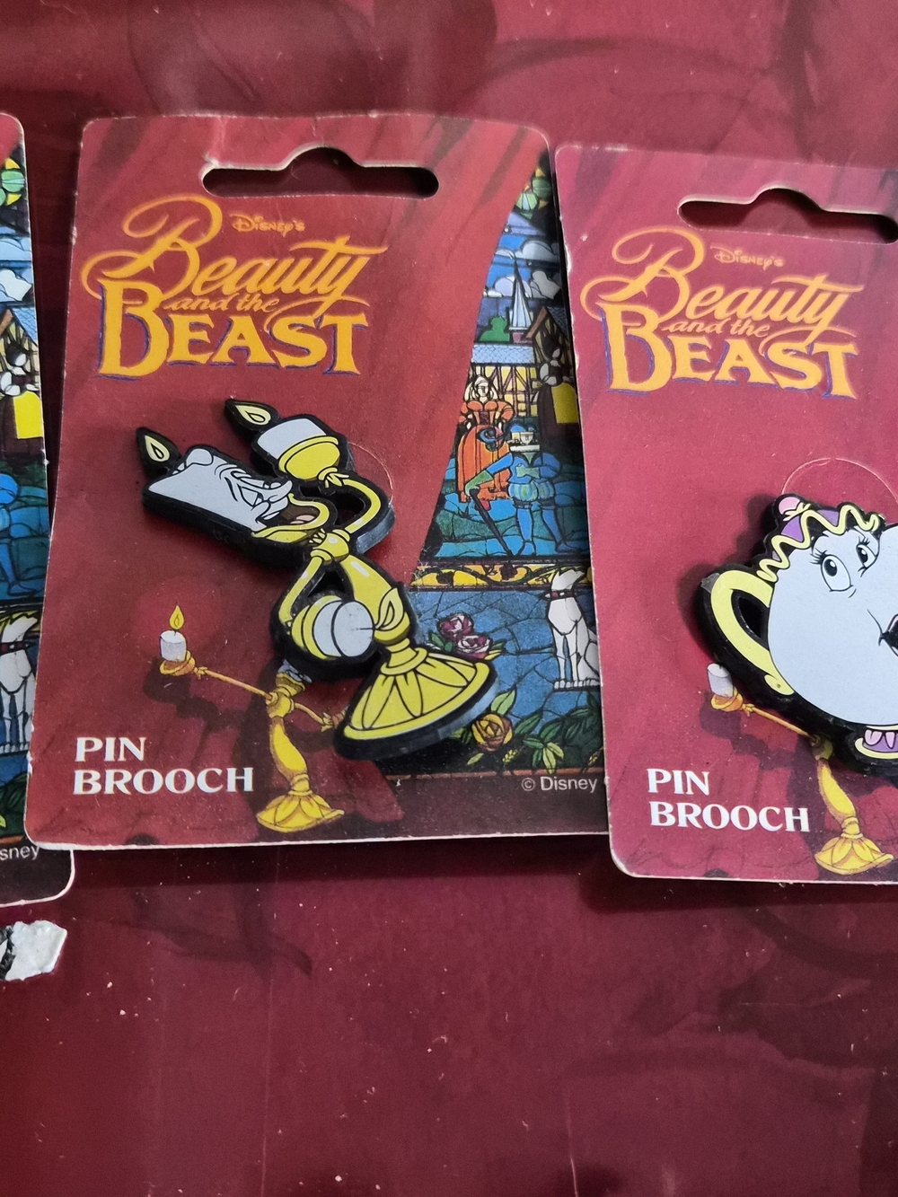 Disney Beauty and the Beast Enamel Pin Duo - Yellow, Black & White